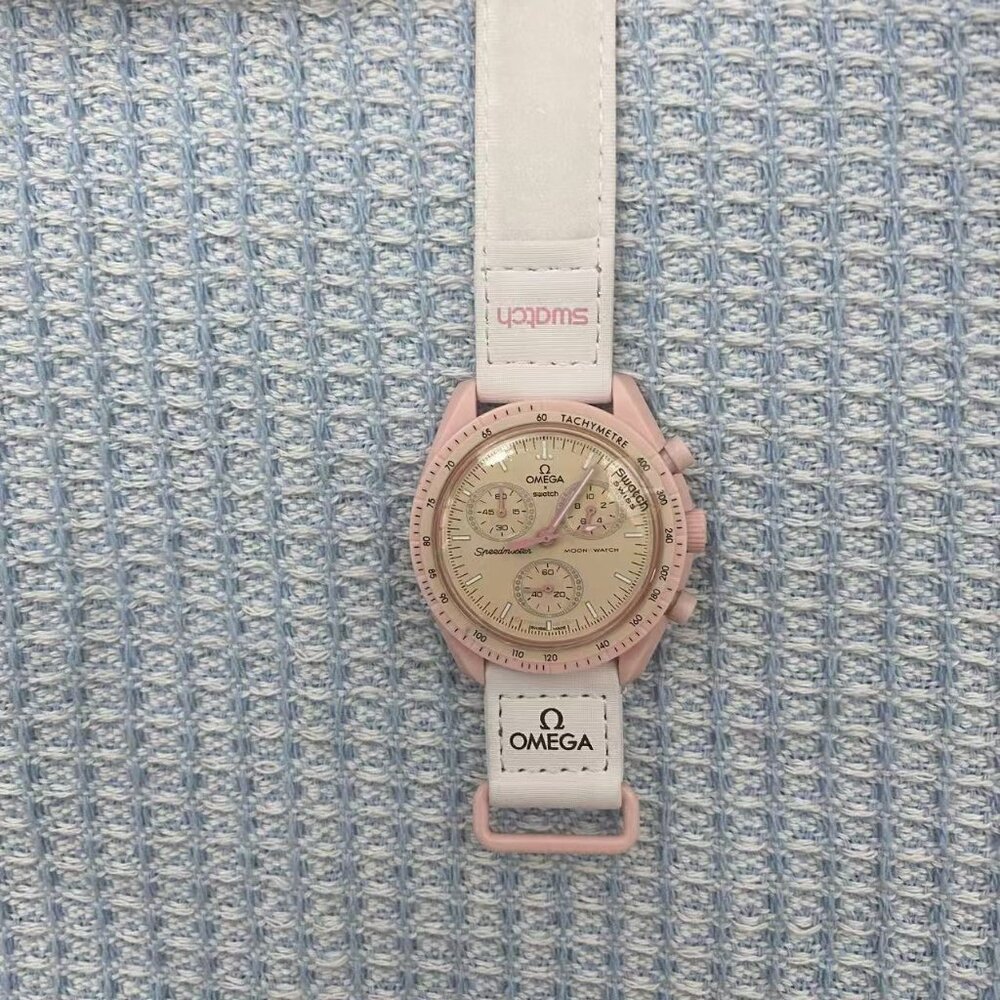 🔥Swatch x Omega Venus Chronograph | Pink Bioceramic Love Edition